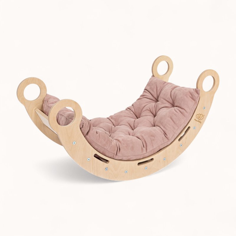 Arche d'Escalade Montessori avec Rampe Rose Evolutive
