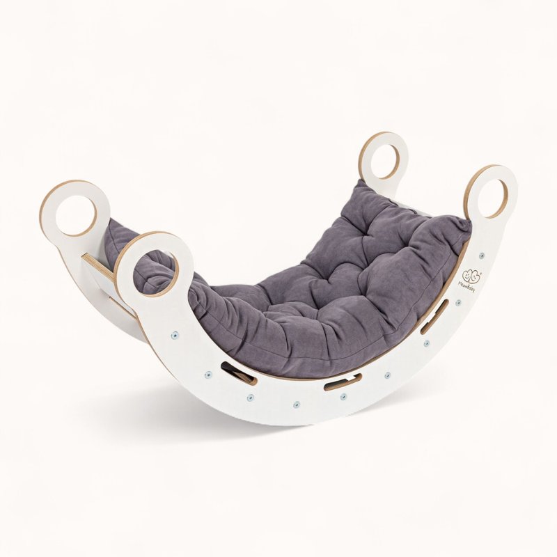 Arche d'Escalade Montessori Enfant Blanche Coussin Gris