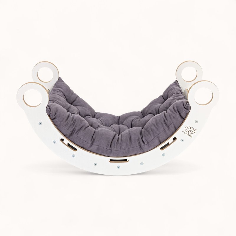 Arche d'Escalade Montessori Enfant Blanche Coussin Gris