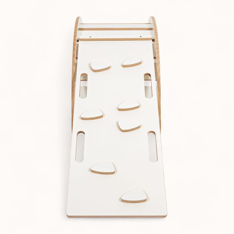 Arche d'Escalade Montessori Enfant Blanche Coussin Gris
