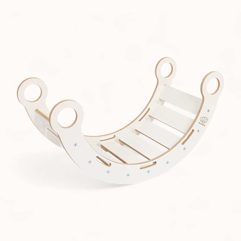 Arche d'Escalade Montessori Enfant Blanche Coussin Gris