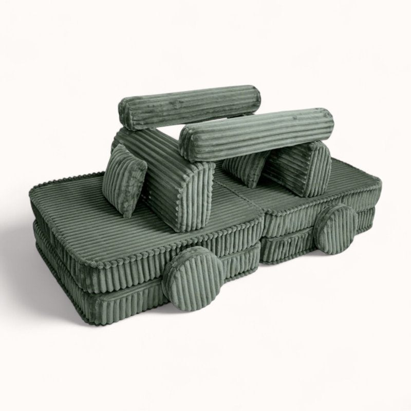 Canapé Cabane pour Enfant vert sauge
