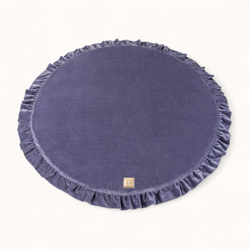 coussin de motricité bébé velours bleu