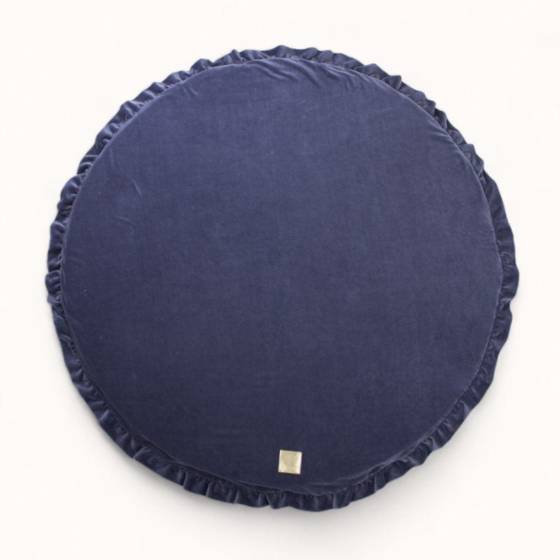 coussin de motricité bébé velours bleu