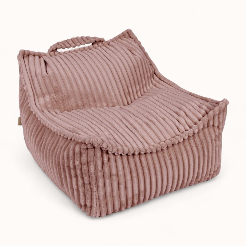 coussin pouf pour enfant en velours peluche vieux rose