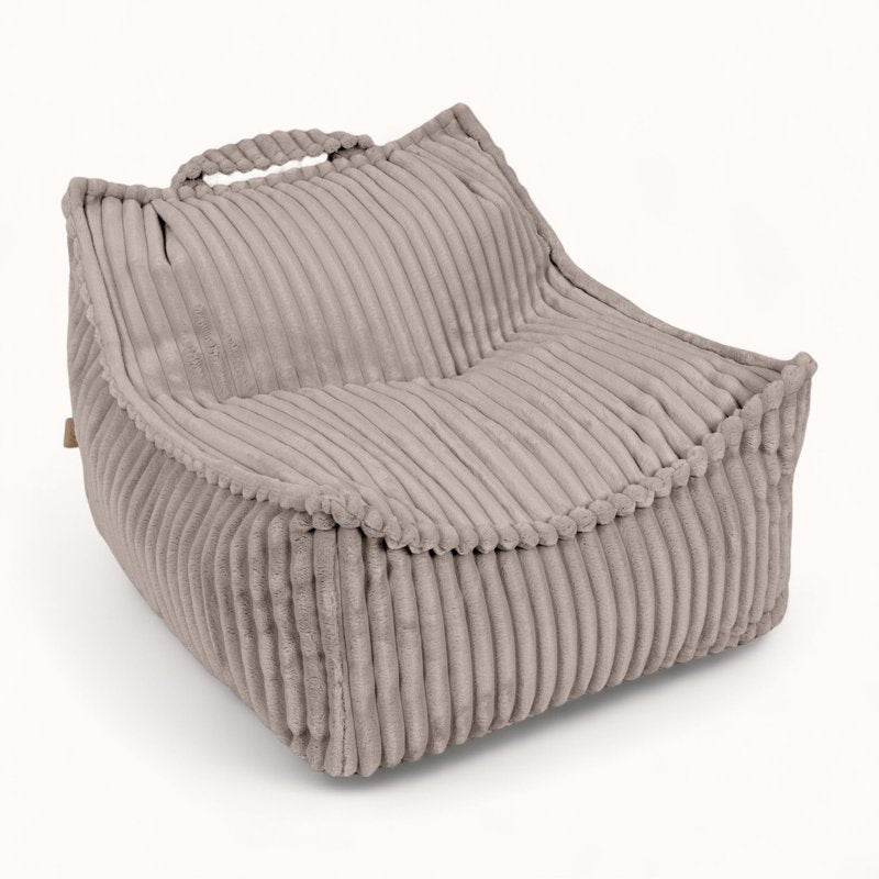 coussin pouf pour enfant en velours peluche beige sable