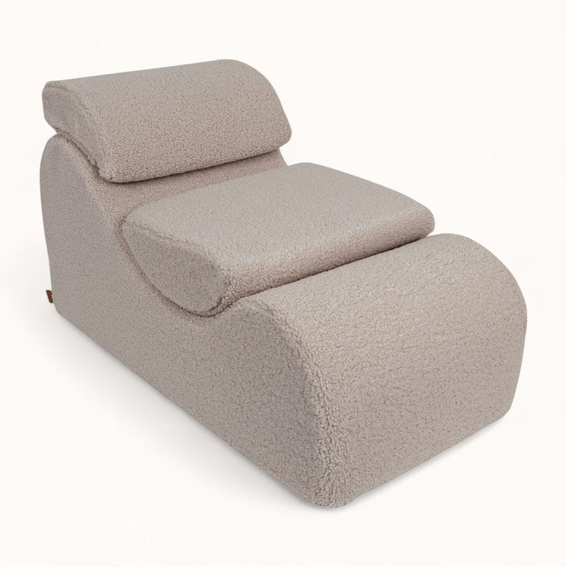 Fauteuil pour Enfant en Tissu Bouclette greige