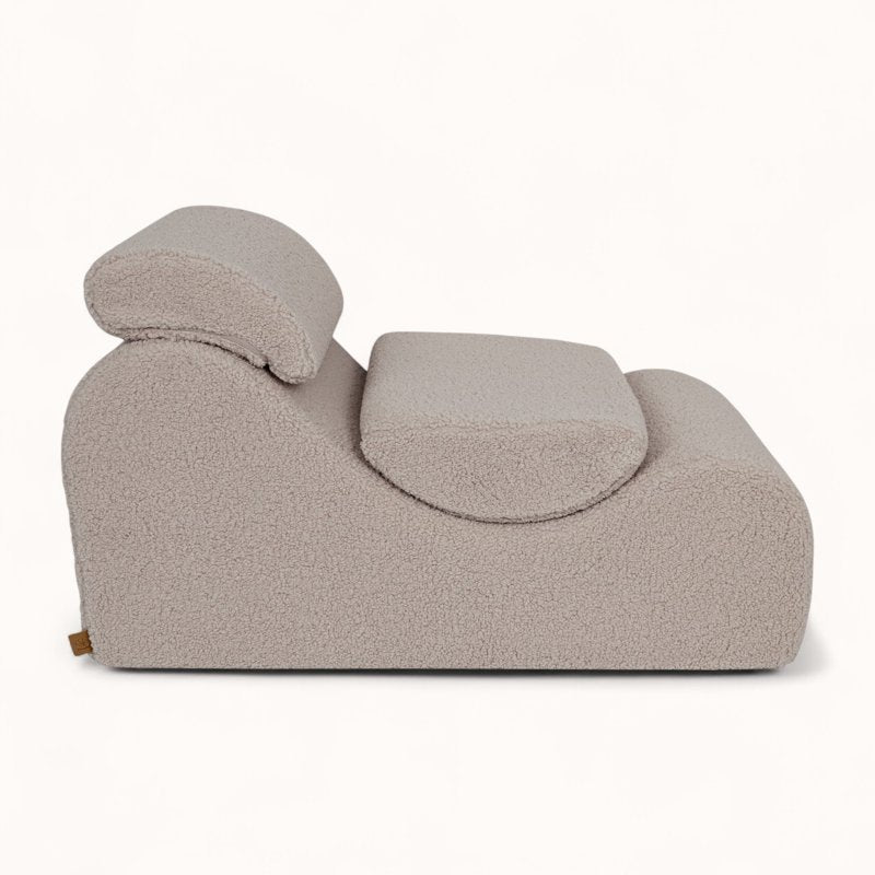 Fauteuil pour Enfant en Tissu Bouclette greige
