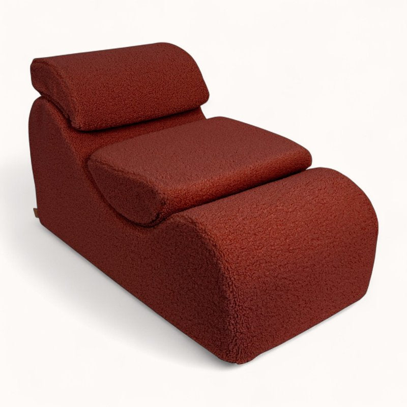 Fauteuil pour Enfant en Tissu Bouclette terracotta