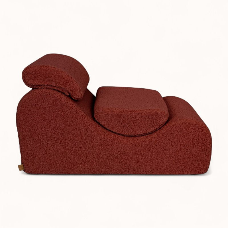 Fauteuil pour Enfant en Tissu Bouclette terracotta