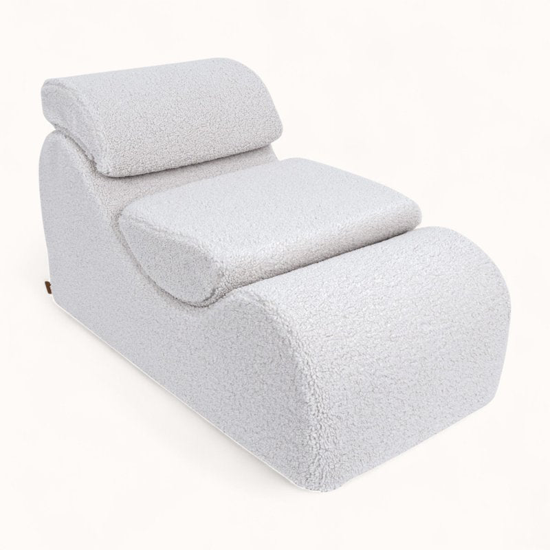 Fauteuil pour Enfant en Tissu Bouclette blanc