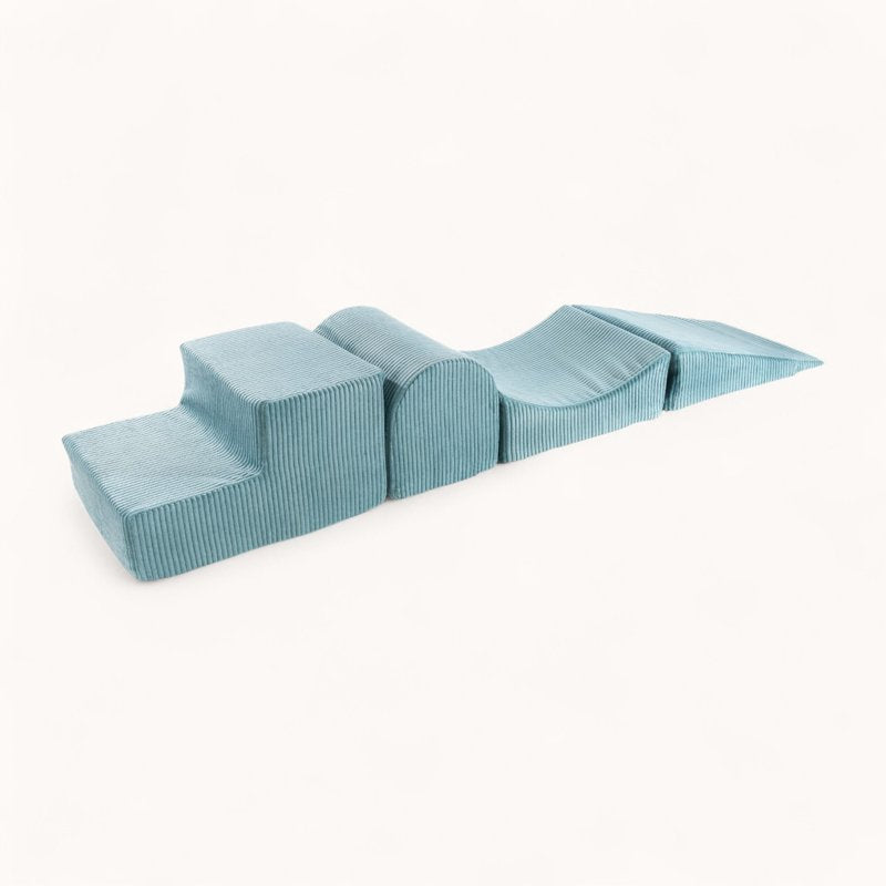 module de motricité pour enfant en velours côtelé bleu