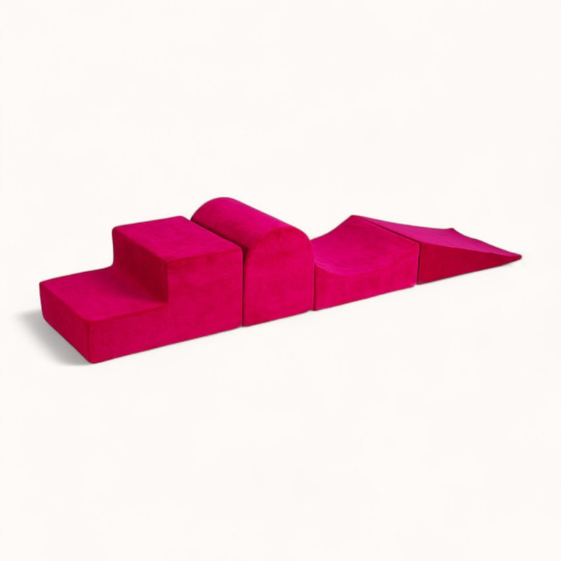 parcours de motricite 3-5 ans en velours rose fushia