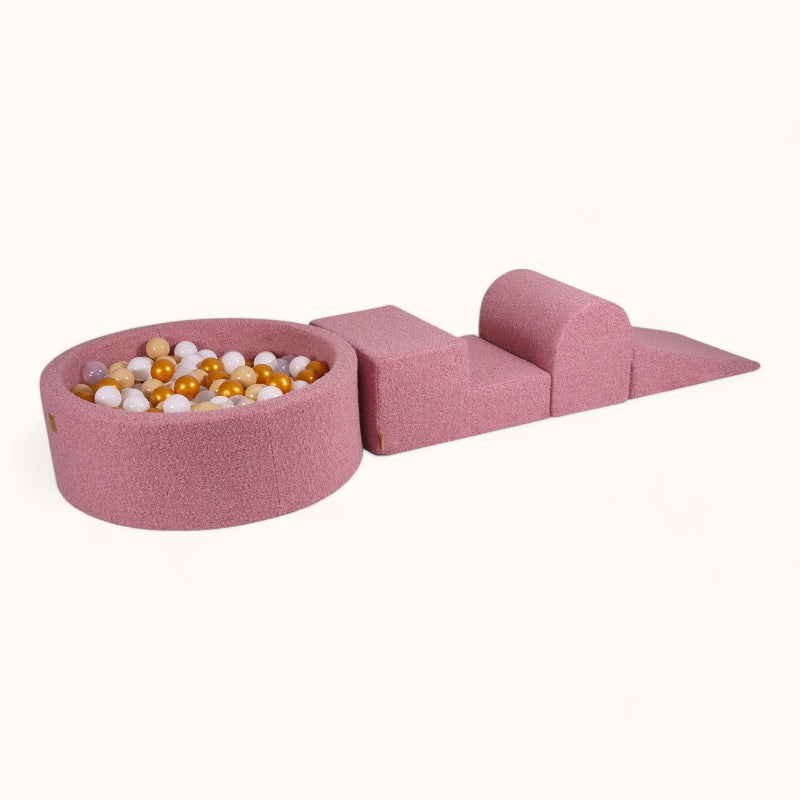 parcours mobilité bébé en tissu bouclette rose