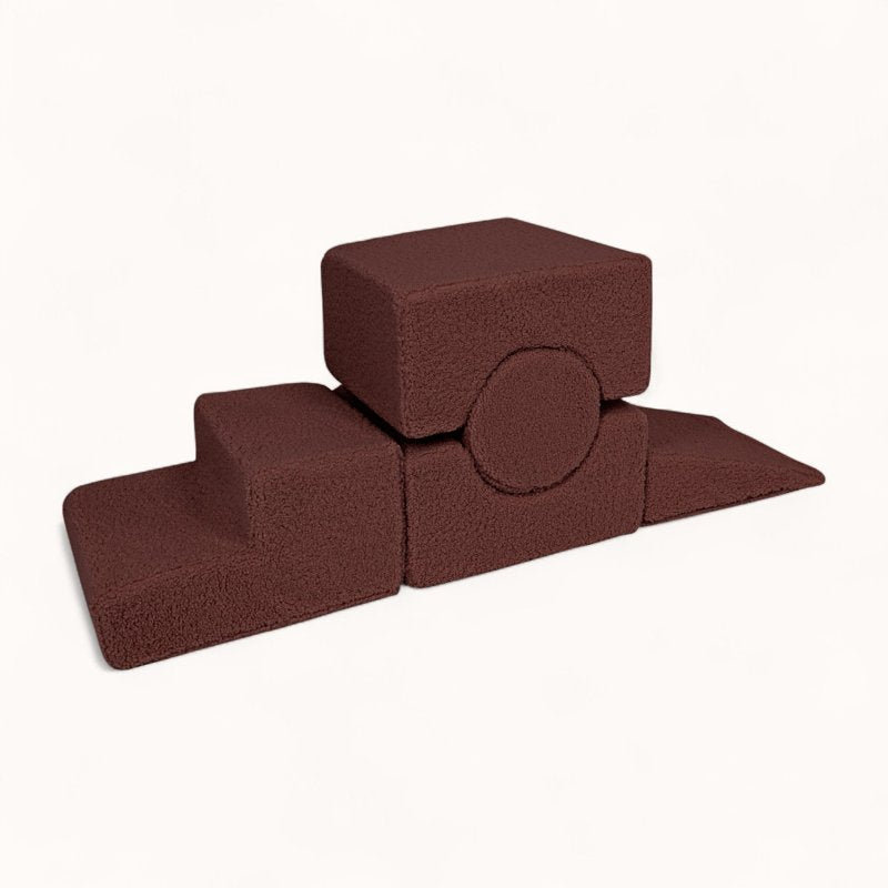parcours moteur bébé enfant en tissu bouclette terracotta