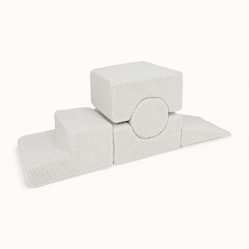 parcours moteur bébé enfant en tissu bouclette beige