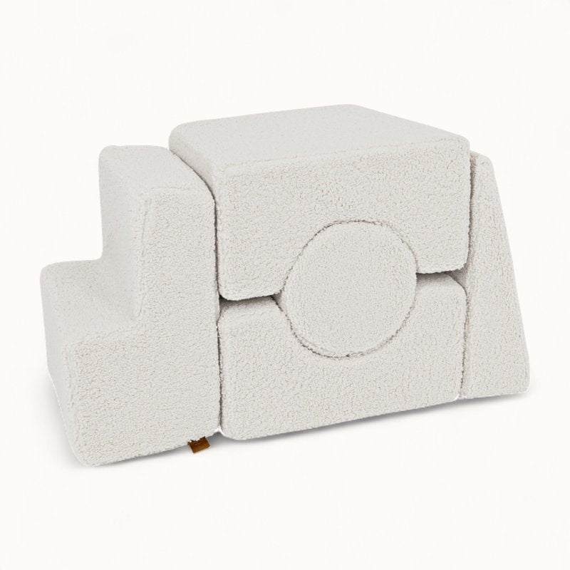 parcours moteur bébé enfant en tissu bouclette beige