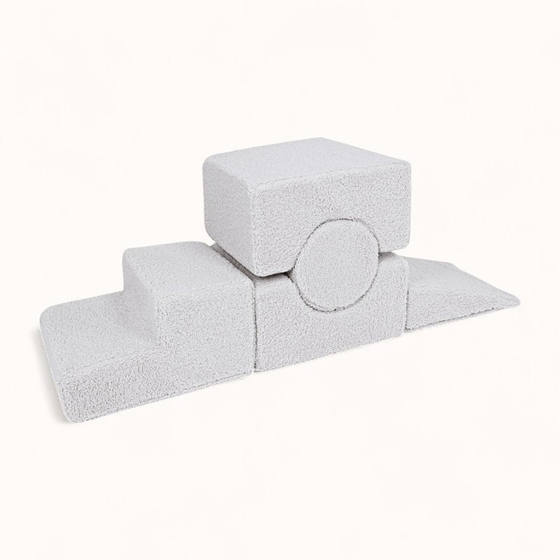 parcours moteur bébé enfant en tissu bouclette blanc