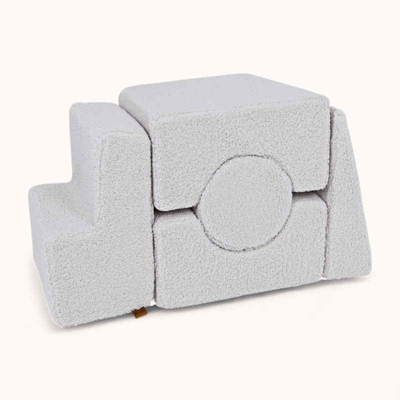 parcours moteur bébé enfant en tissu bouclette blanc