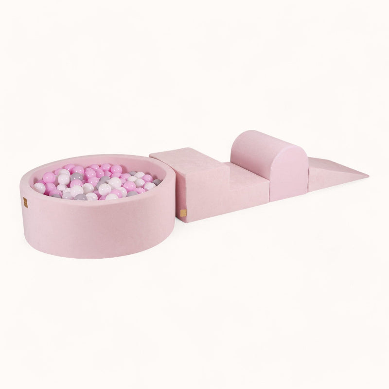 parcours de motricité enfant intérieur en velours rose