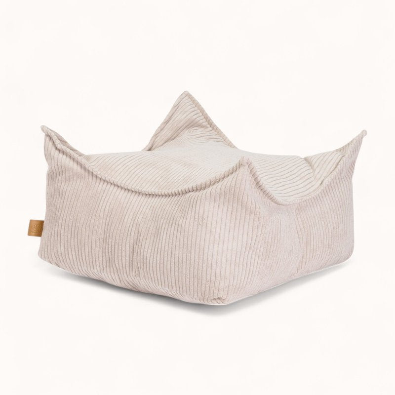 Petit Pouf pour Enfant en Velours Côtelé beige