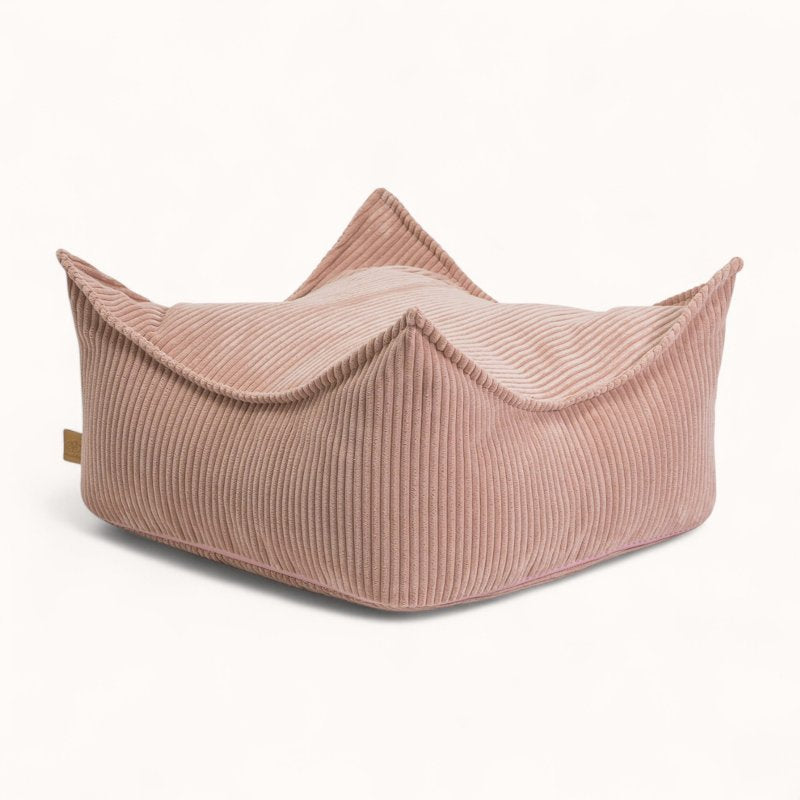 Petit Pouf pour Enfant en Velours Côtelé rose