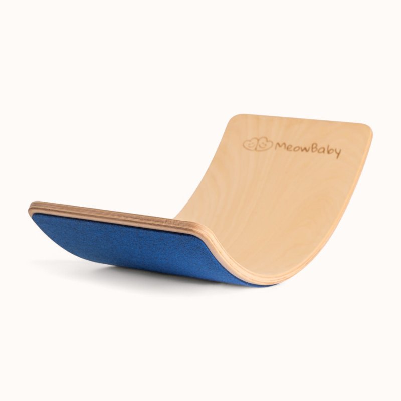 Planche d'Équilibre Bois Montessori Feutrine Bleu