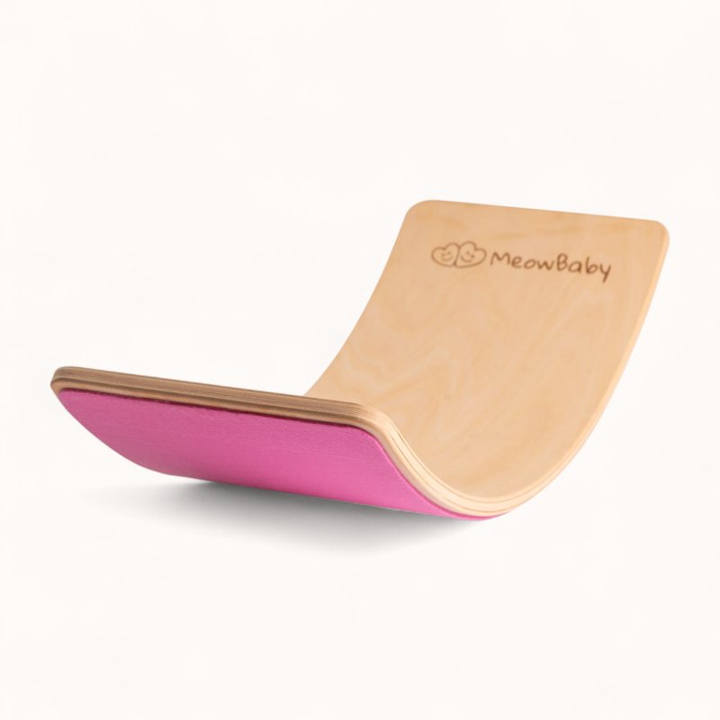 Planche d'Équilibre Bois Montessori Feutrine Rose
