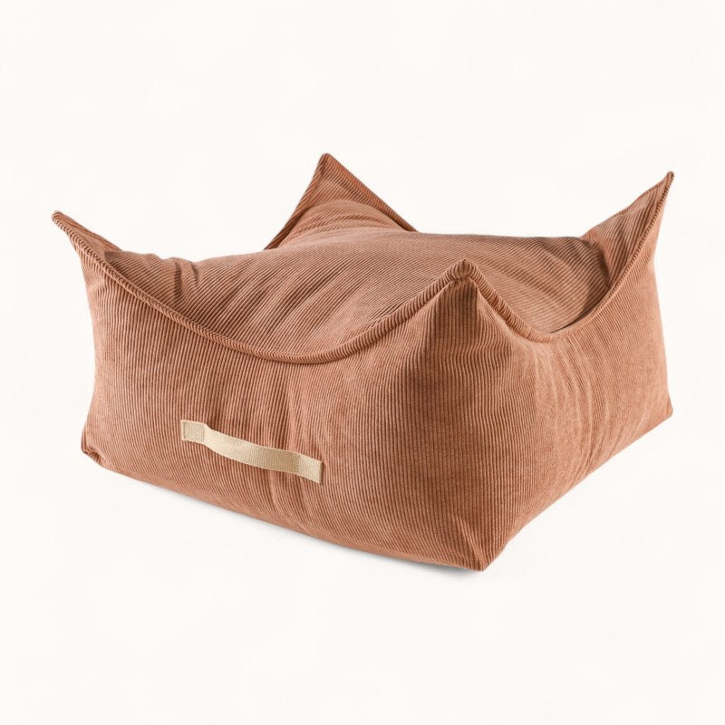 Pouf Enfant 2 ans en Velours Côtelé terracotta