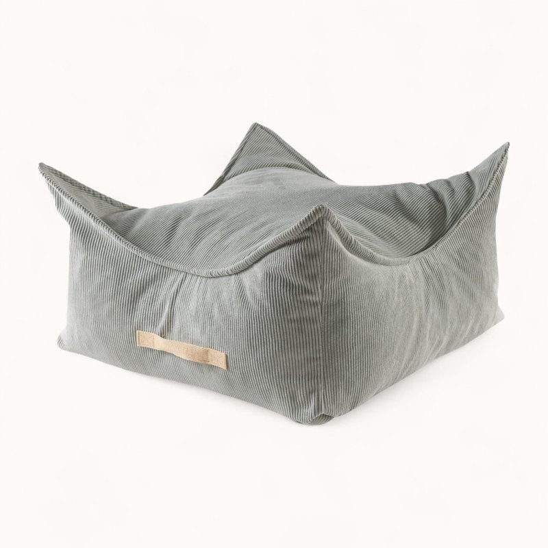 Pouf Enfant 2 ans en Velours Côtelé gris