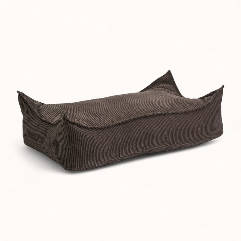 Pouf Lit pour Enfant en Velours Côtelé marron
