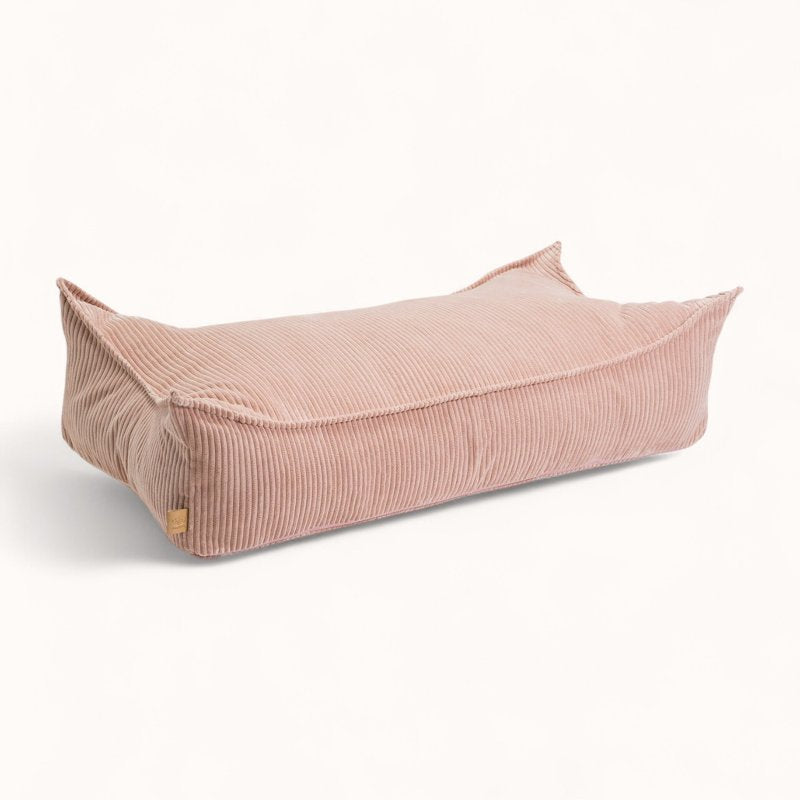 Pouf Lit pour Enfant en Velours Côtelé rose