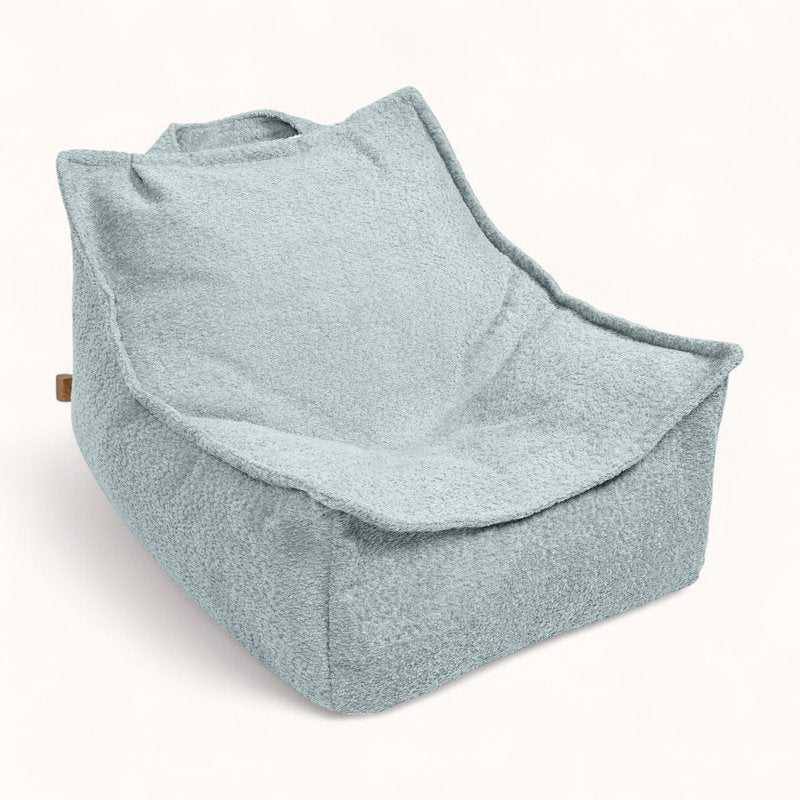 Pouf Moelleux pour Enfant en Tissu Bouclette bleu