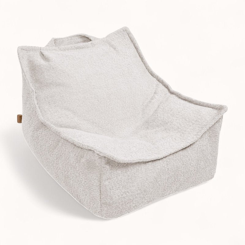 Pouf Moelleux pour Enfant en Tissu Bouclette beige