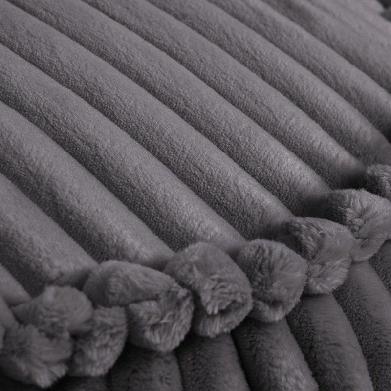 Pouf Peluche pour Enfant en Velours Boudoir gris anthracite