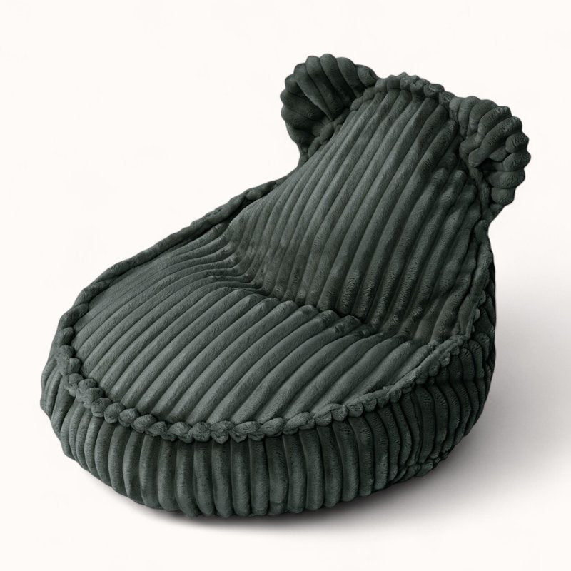 Pouf Peluche pour Enfant en Velours Boudoir vert forêt