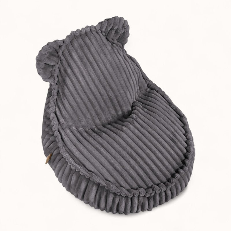 Pouf Peluche pour Enfant en Velours Boudoir gris anthracite