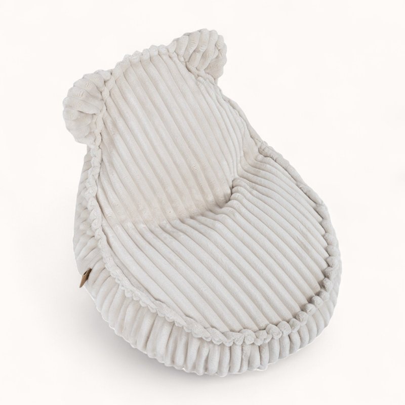 Pouf Peluche pour Enfant en Velours Boudoir blanc crème