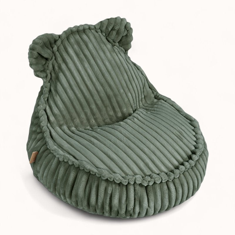 Pouf Peluche pour Enfant en Velours Boudoir vert sauge