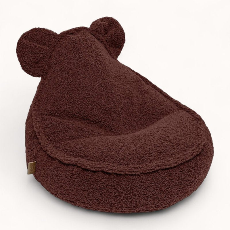Pouf Poire pour Enfant en Tissu Bouclette terracotta