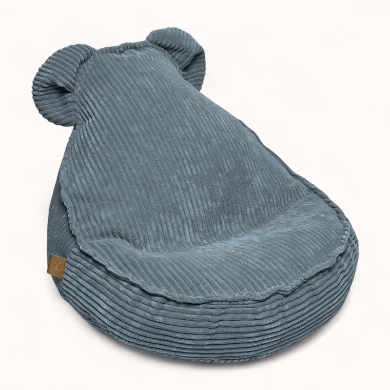 Pouf pour Chambre d'Enfant en Velours Côtelé bleu