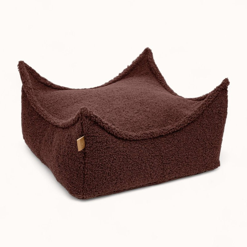 Pouf Sol pour Enfant en Tissu Bouclette terracotta