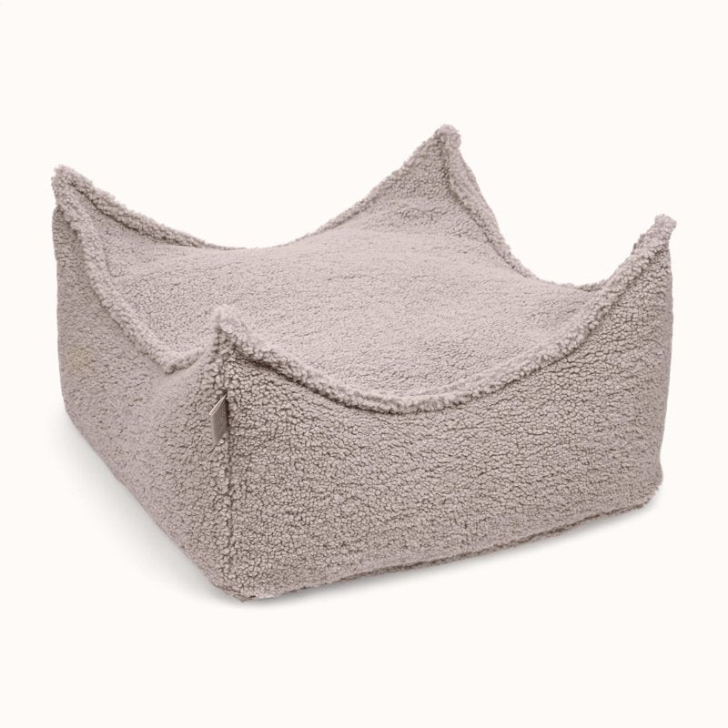 Pouf Sol pour Enfant en Tissu Bouclette greige