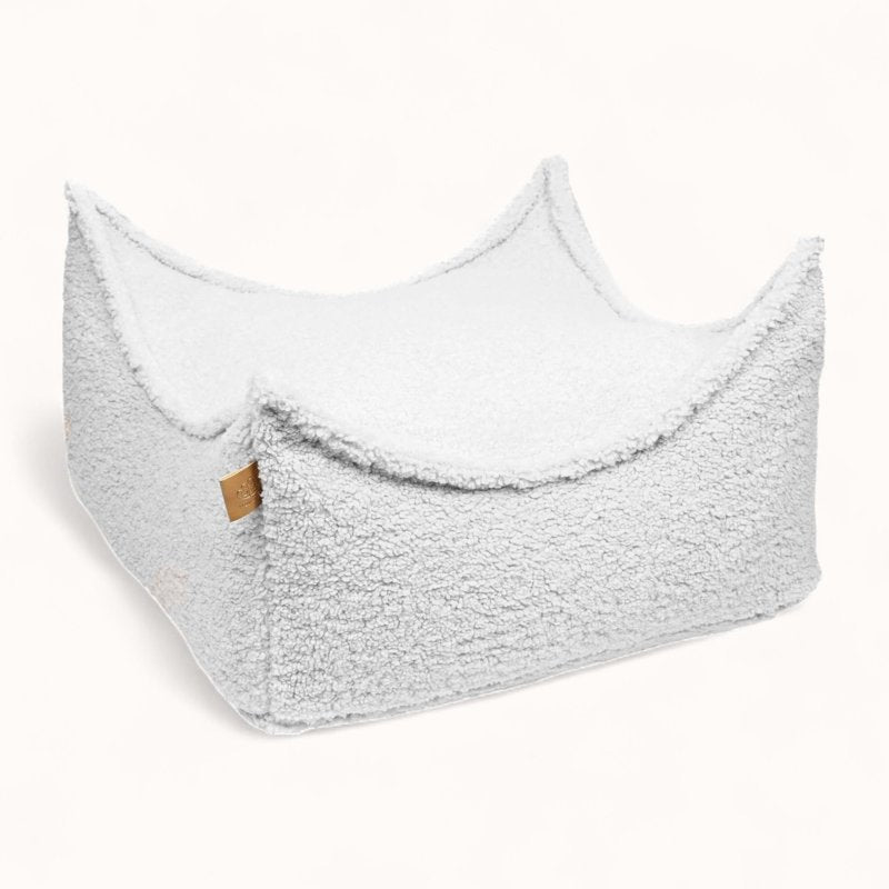 Pouf Sol pour Enfant en Tissu Bouclette blanc