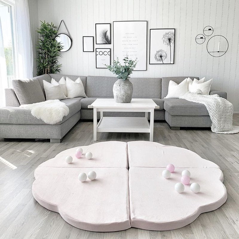 Tapis de Sol Bébé Epais Velours Rose