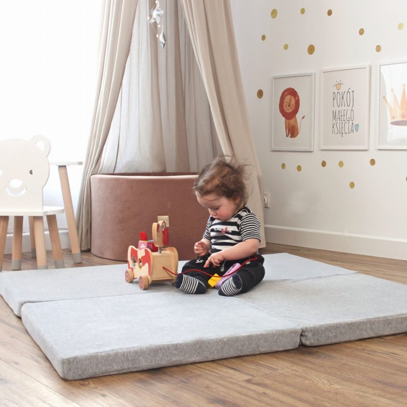 Tapis Sol Bébé Motricité Libre Gris