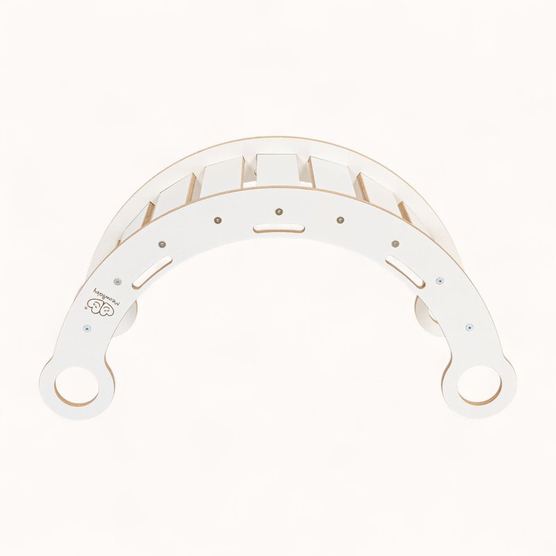 Arche d'Escalade Montessori Blanche avec Rampe Beige Multifonctions