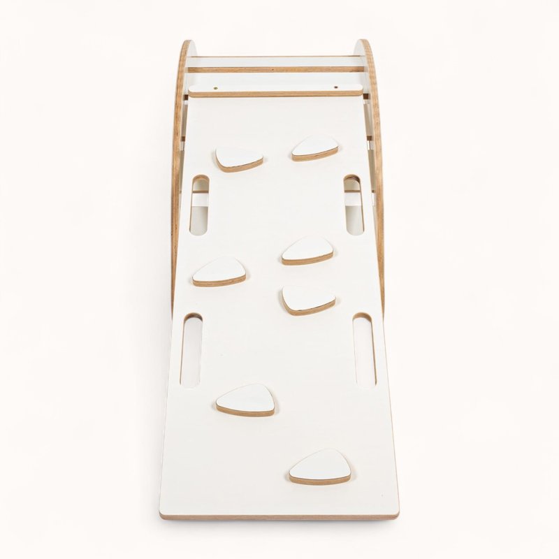Arche d'Escalade Montessori Blanche avec Rampe Beige Multifonctions