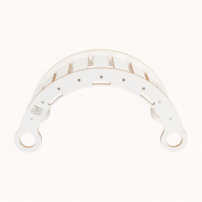 Arche d'Escalade Montessori Blanche avec Rampe Rose Multifonctions