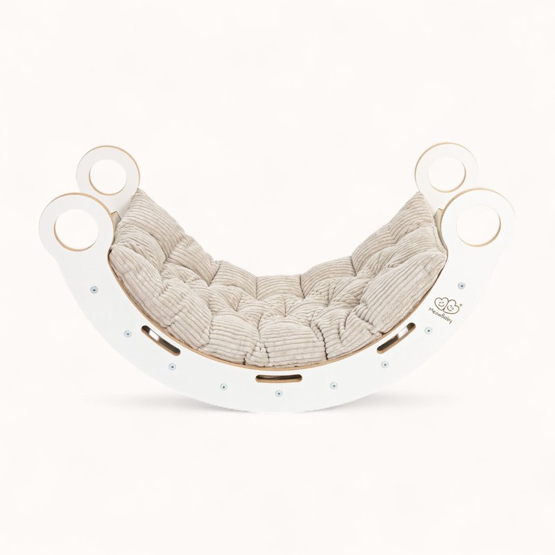 Arche d'Escalade Montessori Blanche Coussin Beige